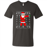 Flossing Santa Christmas Ugly Sweater Style Pajama Xmas Gift - Men's V-Neck