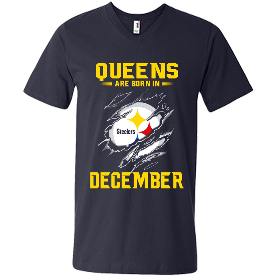Queens Are Born In December - Pittsburgh Steelers Football - Men's V-Neck