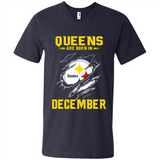 Queens Are Born In December - Pittsburgh Steelers Football - Men's V-Neck