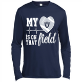 Oakland Raiders Football My Heart is on that Field - Canvas Long Sleeve T-Shirt