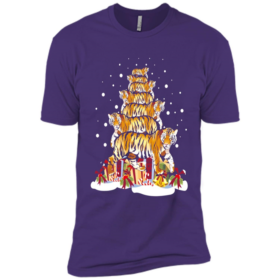 Tiger Christmas Tree Funny Merry Christmas - Premium Short Sleeve T-Shirt
