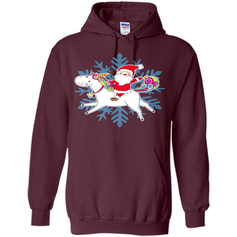 Unicorn And Santa Christmas 1 - Hoodie