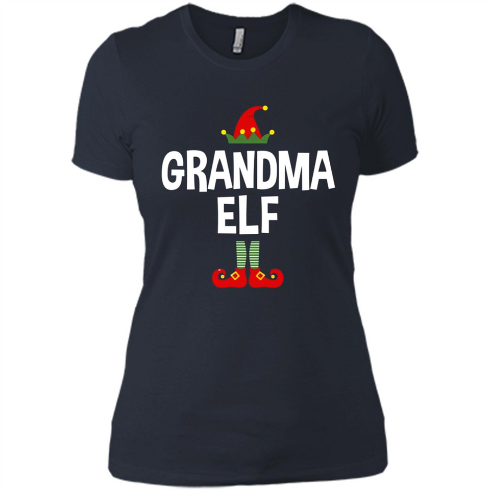 Grandma Elf Shirt -Family Matching Christmas Pajamas - Ladies' Boyfriend T-Shirt