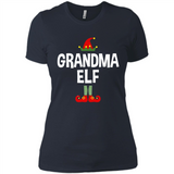 Grandma Elf Shirt -Family Matching Christmas Pajamas - Ladies' Boyfriend T-Shirt
