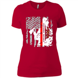 Paradise California Firefighter Thin Red Line Funds Youth T-Shirt PINGPONG - Ladies' Boyfriend T-Shirt