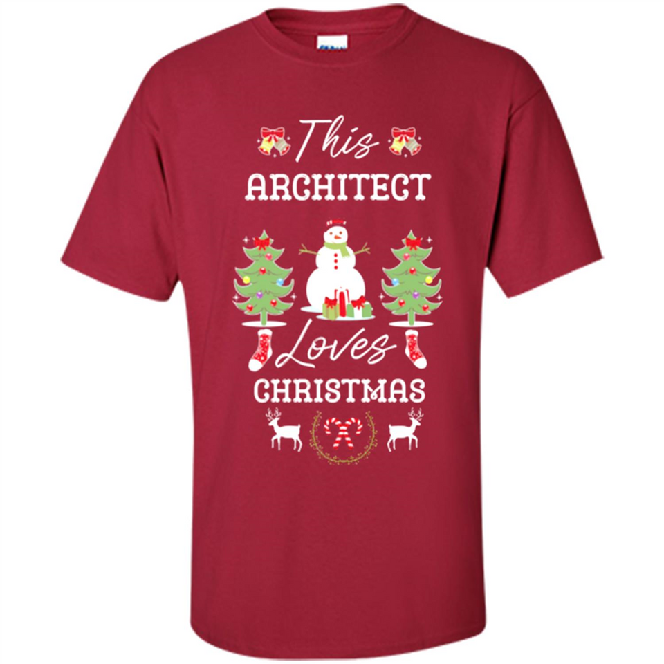 This Architect Loves Christmas Tree Shirt with Snowman