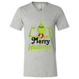 Grinch Merry Whatever Funny Christmas Sporty - Canvas Unisex V-Neck