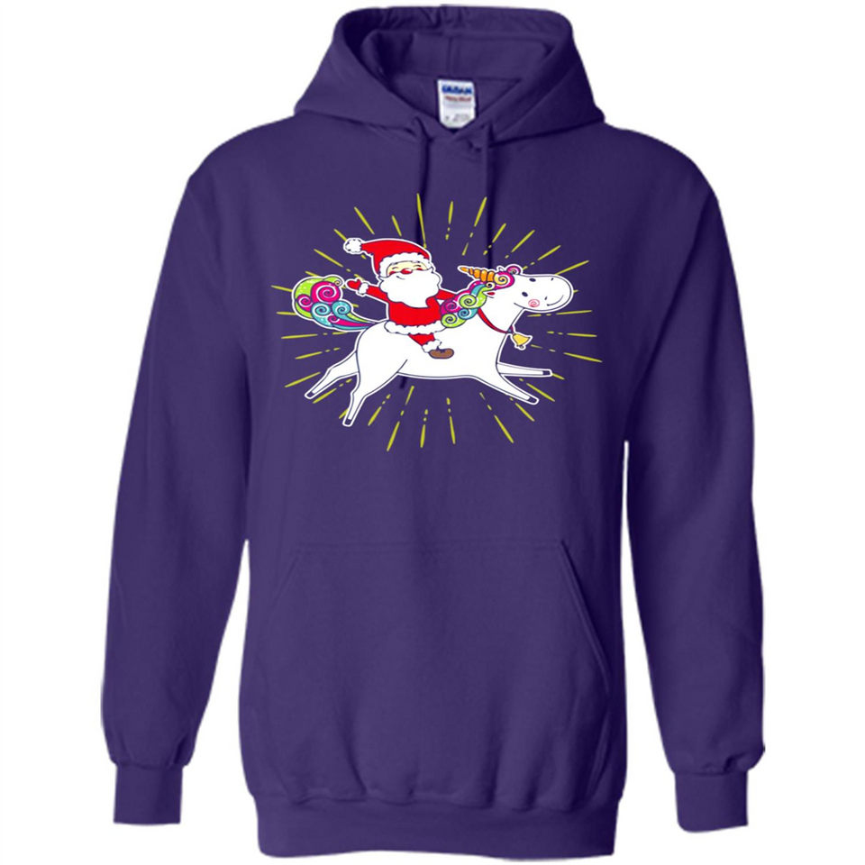 Unicorn And Santa Christmas - Hoodie