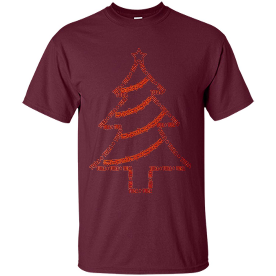 Tuba Text Christmas Tree Musical Instrument Holiday Shirt