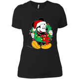 Mickey Mouse Merry Christmas Disney Sweatshirt - Ladies' Boyfriend T-Shirt