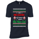 Funny Ugly Christmas T-Shirt Gift for Mechanic - Premium Short Sleeve T-Shirt