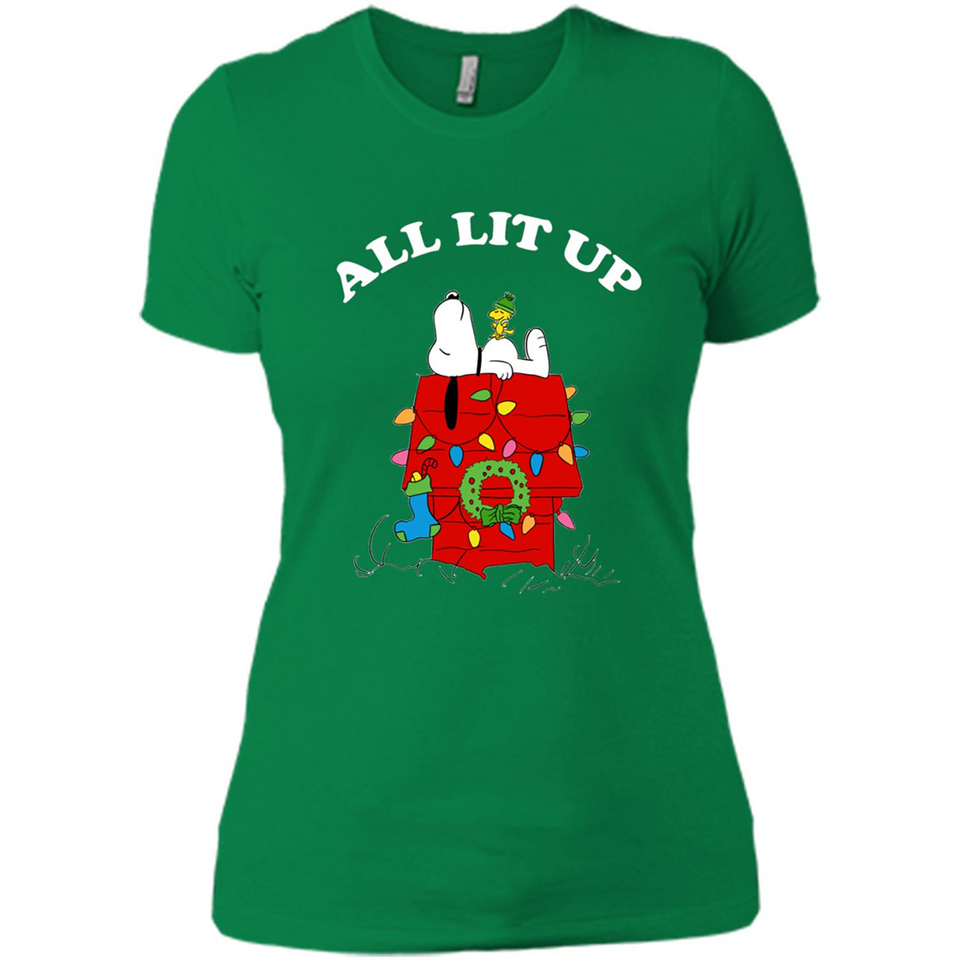 Peanuts By Schulz Snoopy Young Men_s Christmas SweatShirt - Ladies' Boyfriend T-Shirt