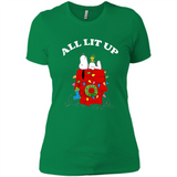 Peanuts By Schulz Snoopy Young Men_s Christmas SweatShirt - Ladies' Boyfriend T-Shirt