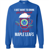 I Just Want To Drink Hot Chocolate & Watch Toronto Maple Leafs Ugly Christmas Sweater PINGPONG