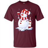 Cute Snowman drink Red Wine Christmas - Shirt