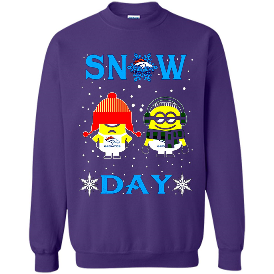 Snow Day Shirt For Denver Broncos Vs Minion Fans pingpong