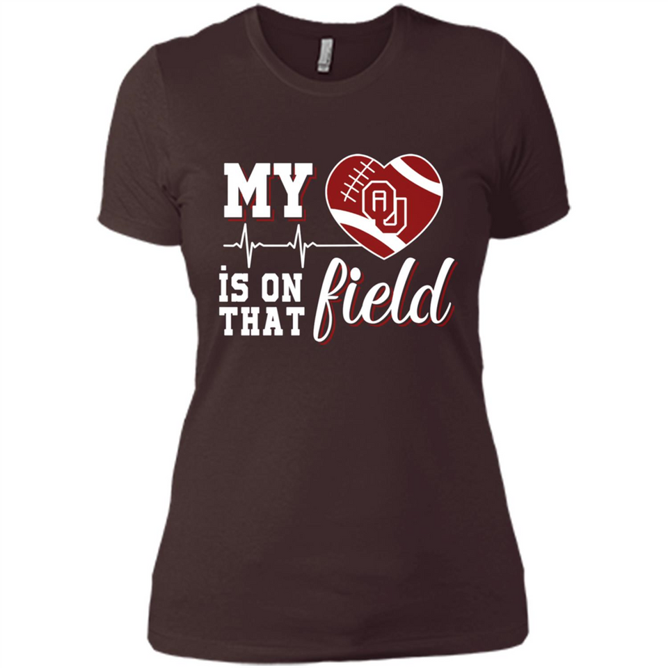 Oklahoma Sooners Football My Heart is on that Field - Ladies' Boyfriend T-Shirt