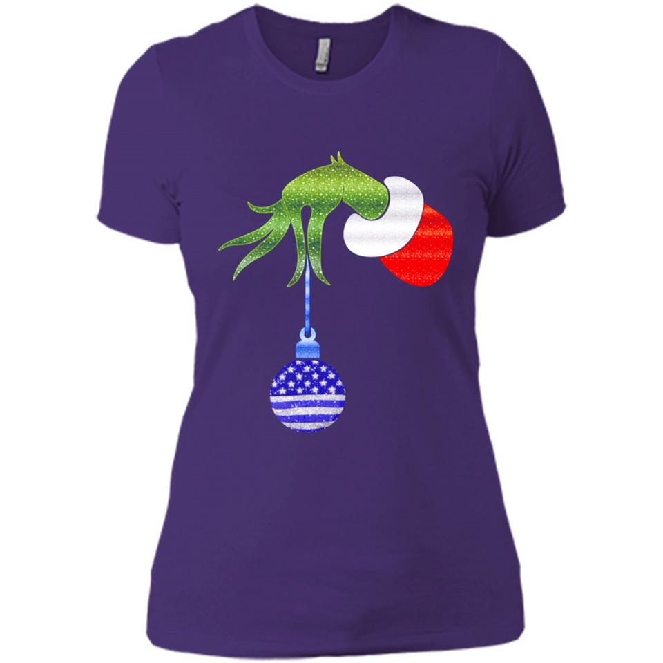 Grinch Holding American Flag ornament Christmas