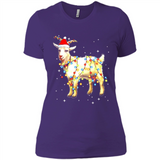 Christmas Lights Goat Wearing Santa Hat Funny Xmas - Ladies' Boyfriend T-Shirt