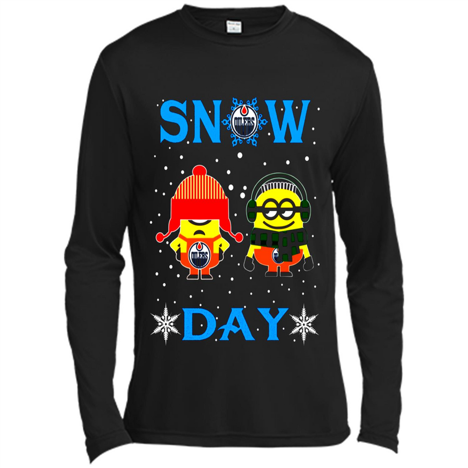 Snow Day Shirt For Edmonton Oilers Vs Minion Fans pingpong