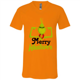 Grinch Merry Whatever Funny Christmas Sporty - Canvas Unisex V-Neck