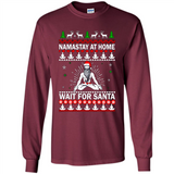 Namastay at home and wait for Santa Christmas sweatshirt PINGPONG