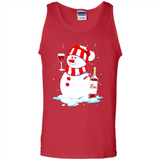 Cute Snowman drink Red Wine Christmas T-Shirt - Tank Top