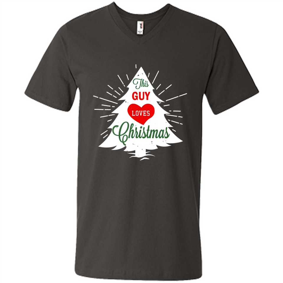 This Guy Loves Christmas Shirt - Men's V-Neck