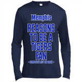 Reasons to be a Memphis Tigers Fan Complete List on Back - Canvas Long Sleeve T-Shirt