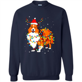 Christmas Lights Shetland Sheepdog Wearing Santa Hat Funny Xmas Mug - Sweatshirt