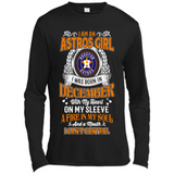 I Am An Houston Astros Girl I Was Born In December With My Heart On My Sleeve A Fire In My Soul And A Mouth I Cant Control - Canvas Long Sleeve T-Shirt