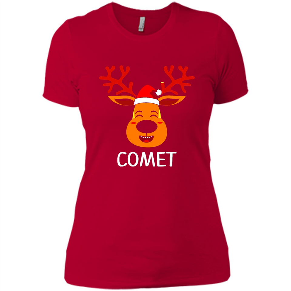 Comet Santa Claus Funny Xmas Holiday T-Shirt - Ladies' Boyfriend T-Shirt