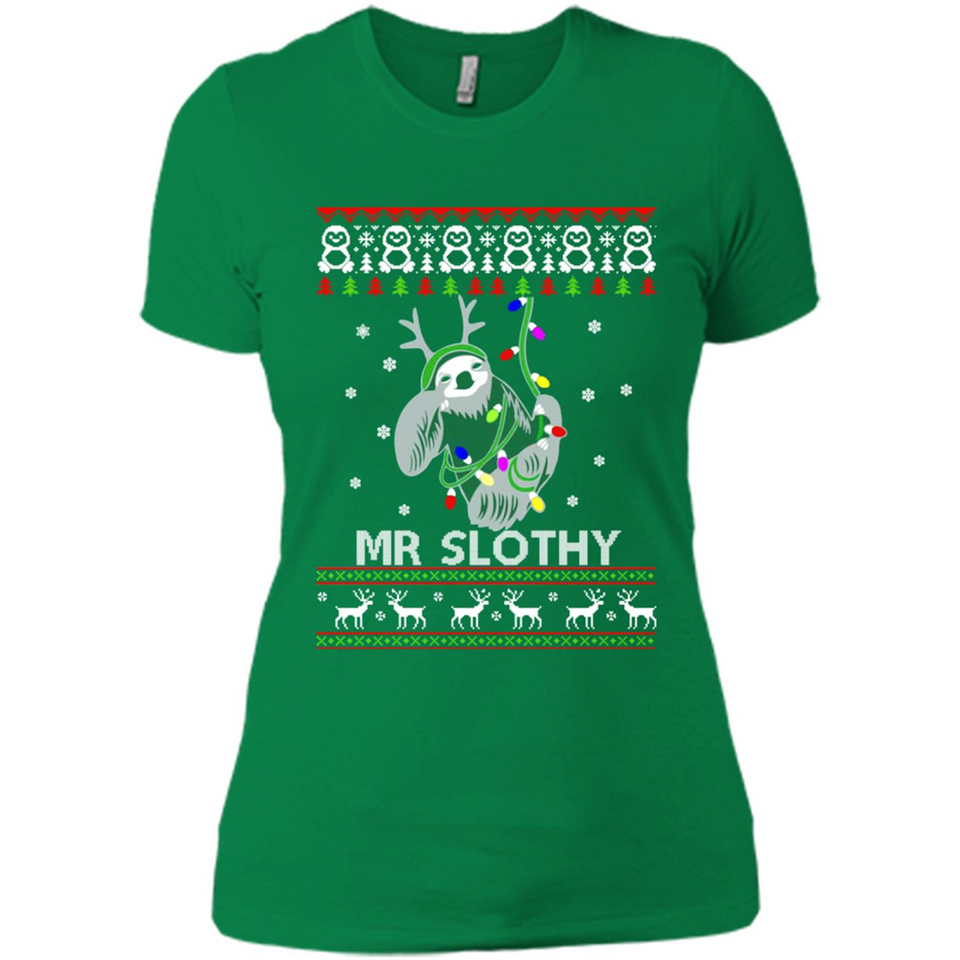 Mr Slothy Christma - Ladies' Boyfriend T-Shirt