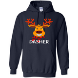 Dasher Reindeer Santa Claus Funny Xmas Holiday T-Shirt - Hoodie