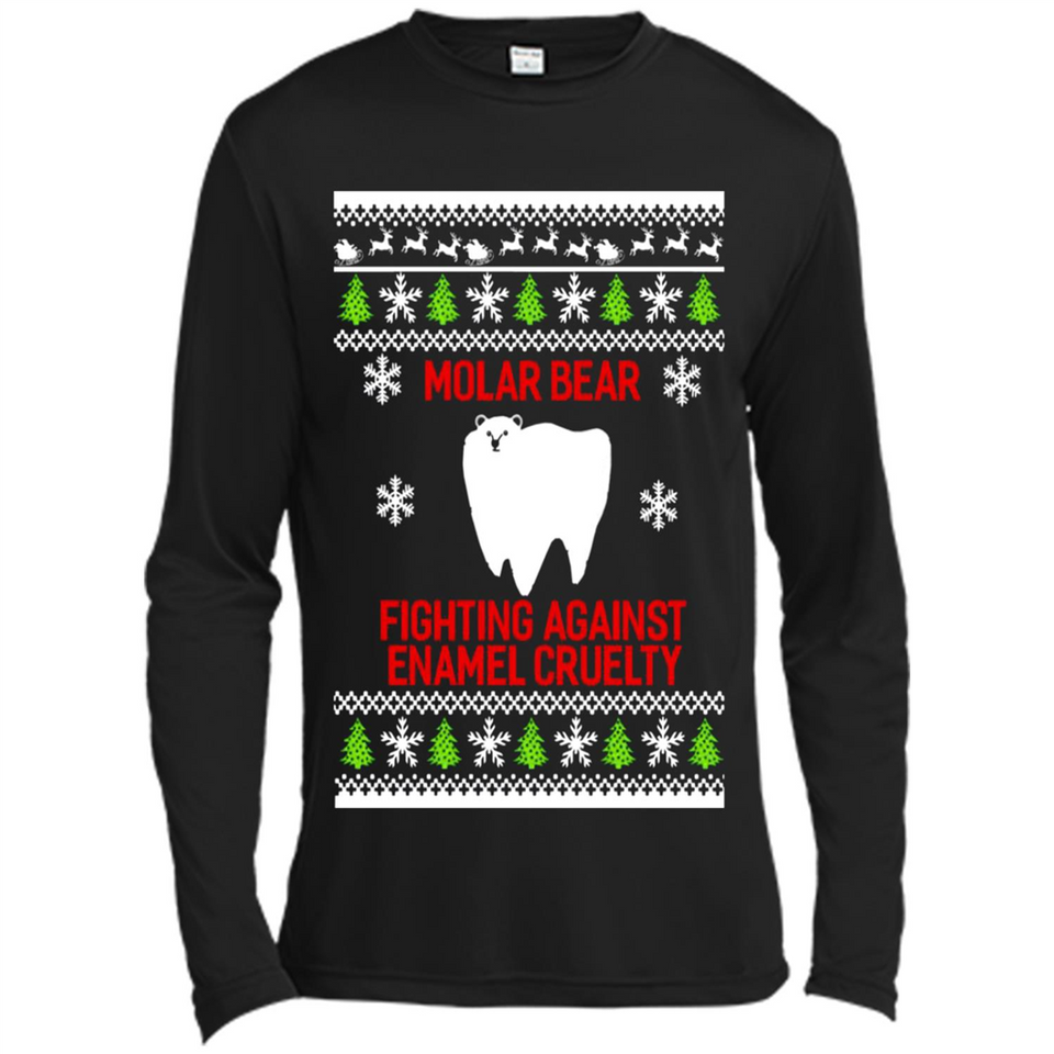 Molar bear fighting against enamel cruelty Christmas - Canvas Long Sleeve T-Shirt
