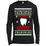 Molar bear fighting against enamel cruelty Christmas - Canvas Long Sleeve T-Shirt