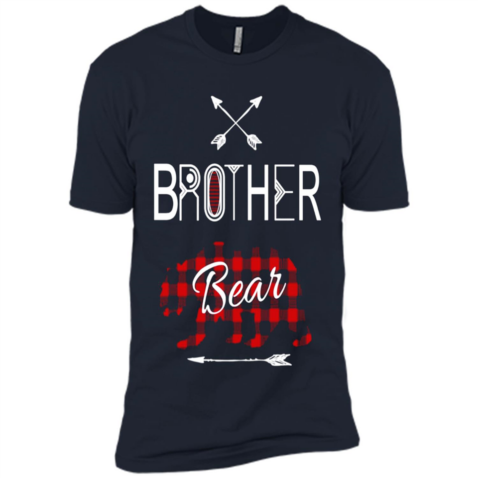 Brother Shirt Buffalo Plaid Family Camping Bear Tee - Premium Short Sleeve T-Shirt