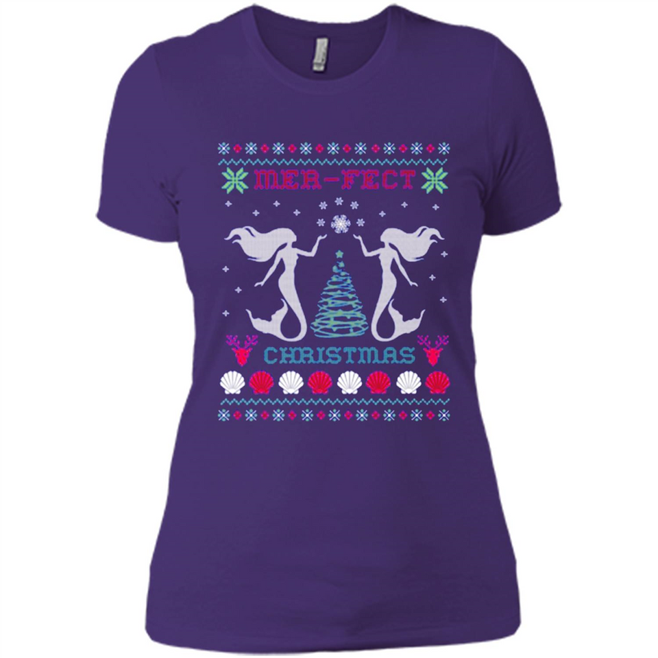 Mermaid Mer-Fect Ugly Christmas Sweater - Ladies' Boyfriend T-Shirt