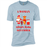 Never Underestimate A December Woman Watches Hallmark Movies Sweatshirt - Premium Short Sleeve T-Shirt