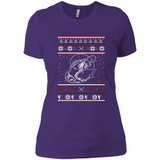 Christmas Ugly Sweater Fishing Ugly Christmas Sweater - Ladies' Boyfriend T-Shirt