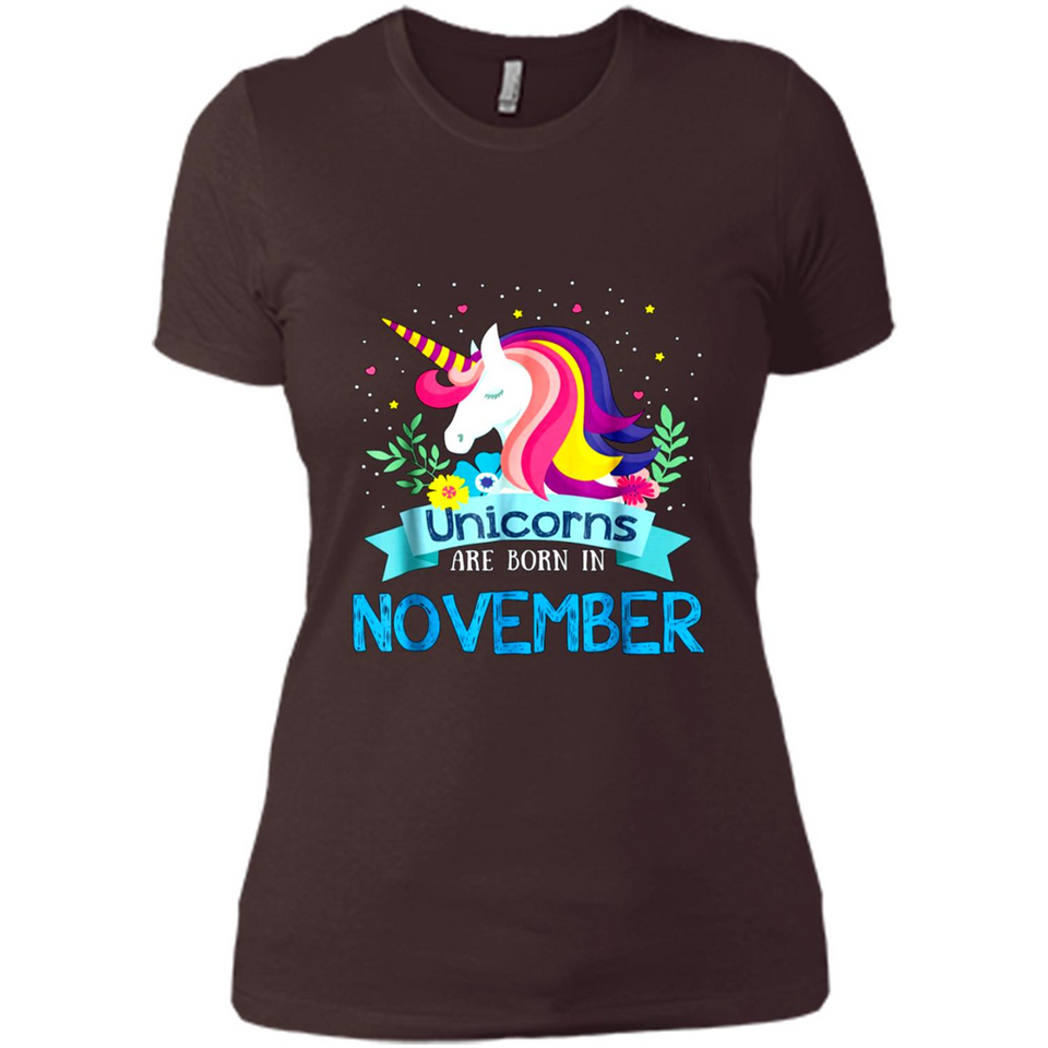 Unicorns are born in November Birthday Rainbow Gift Ladies Custom