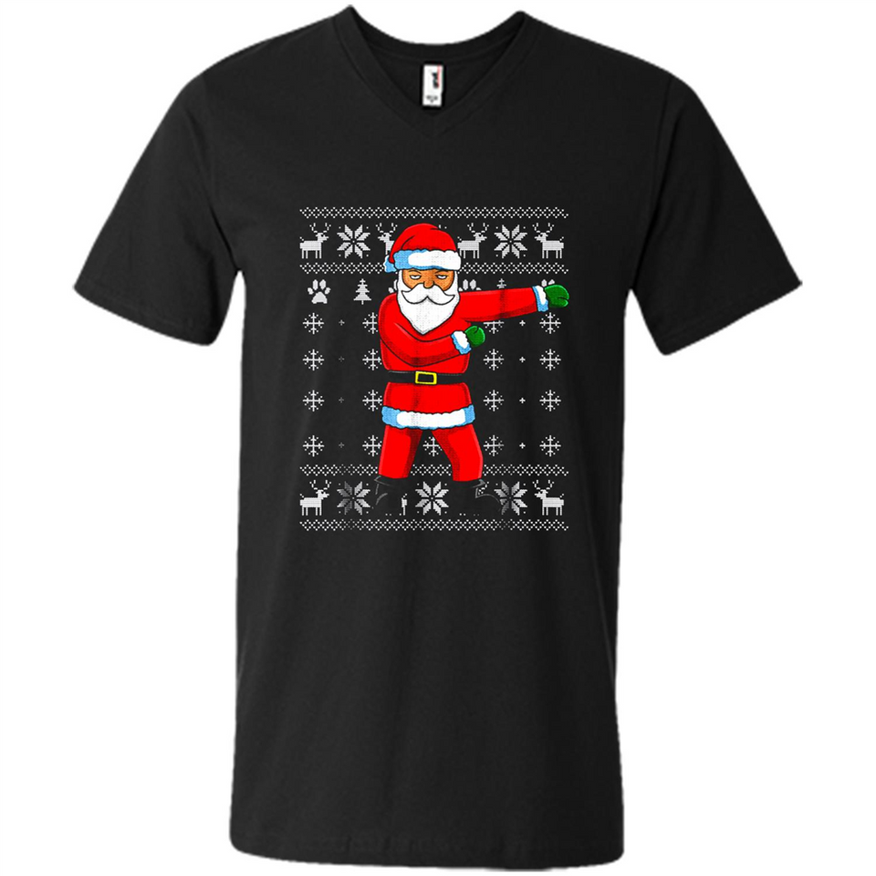 Flossing Santa Christmas Ugly Sweater Style Pajama Xmas Gift - Men's V-Neck