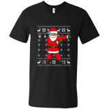 Flossing Santa Christmas Ugly Sweater Style Pajama Xmas Gift - Men's V-Neck