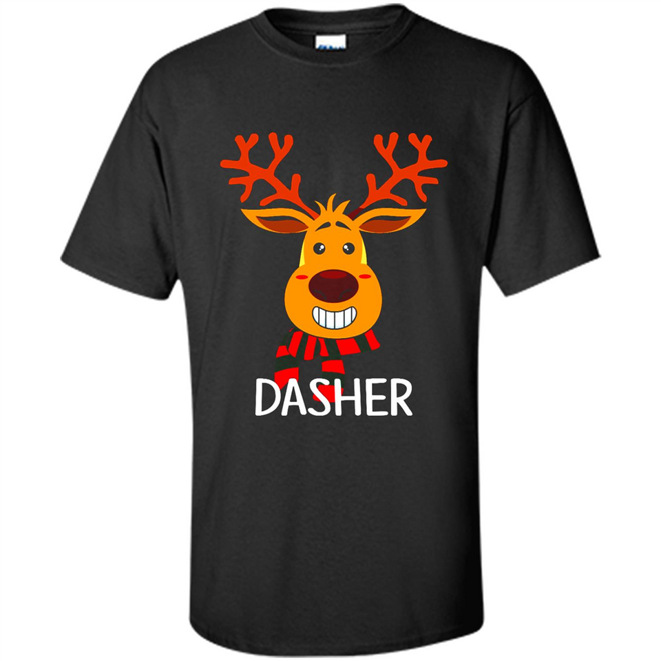 Dasher Reindeer Santa Claus Funny Xmas Holiday T-Shirt - Shirt