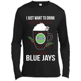 I Just Want To Drink Hot Chocolate & Watch Toronto Blue Jays Ugly Christmas Sweater PINGPONG