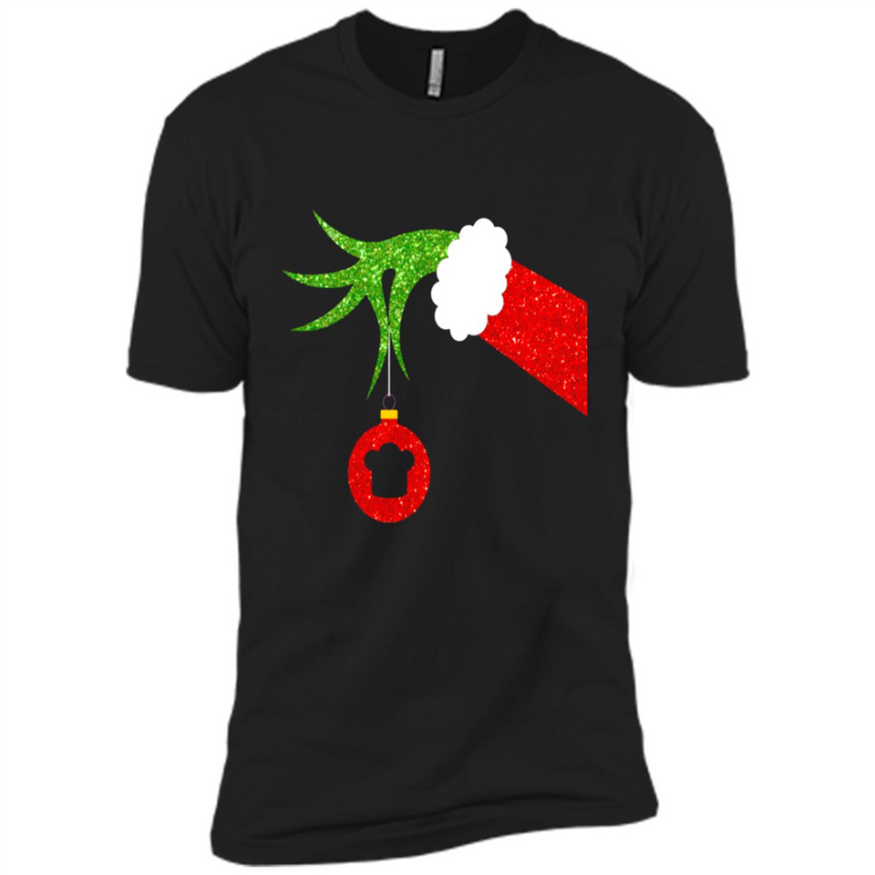 Funny Grinch Hand Holding Chef Ornament Christmas PING PONG