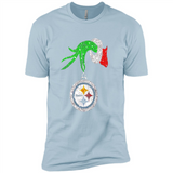 Fantastic Pittsburgh Steelers Glitter Grinch Monogram Ornament Christmas Gift - Premium Short Sleeve T-Shirt