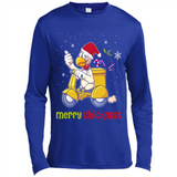 Funny Santa Christmas Chicken Shirt - Merry Chickmas - Canvas Long Sleeve T-Shirt