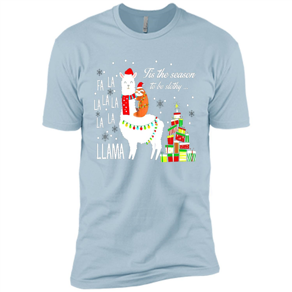 Llama Tis the season to be slothy Christmas sweatshirt PINGPONG - Premium Short Sleeve T-Shirt