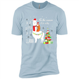 Llama Tis the season to be slothy Christmas sweatshirt PINGPONG - Premium Short Sleeve T-Shirt